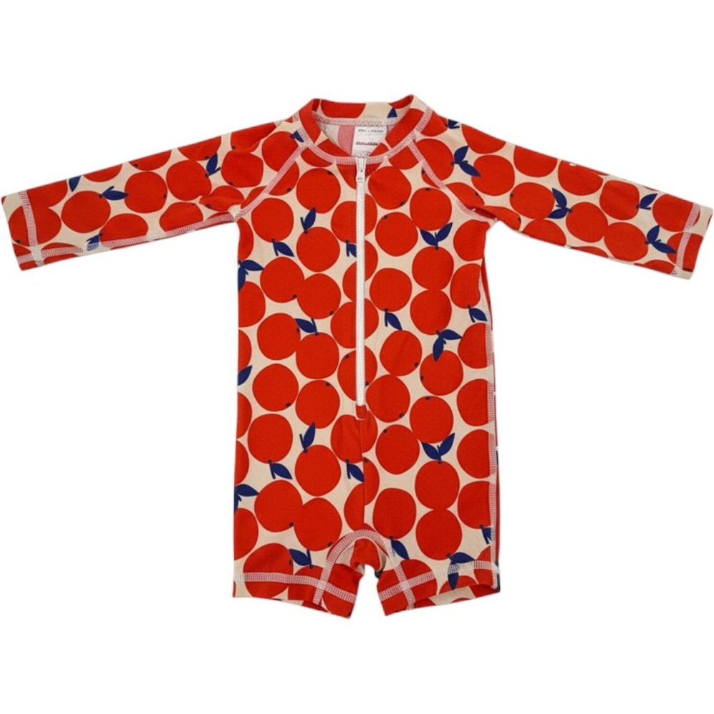 Hanna Andersson Sun Suit Long Sleeve Orange Fruit Print 6-12 Months 70cm 67557